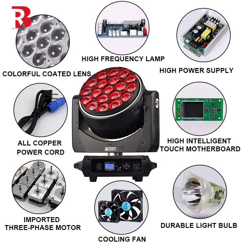 LED Arı gözü 19PCS 40W RGBW 4in1 Hareketli Baş Sahne Işık fabrikası