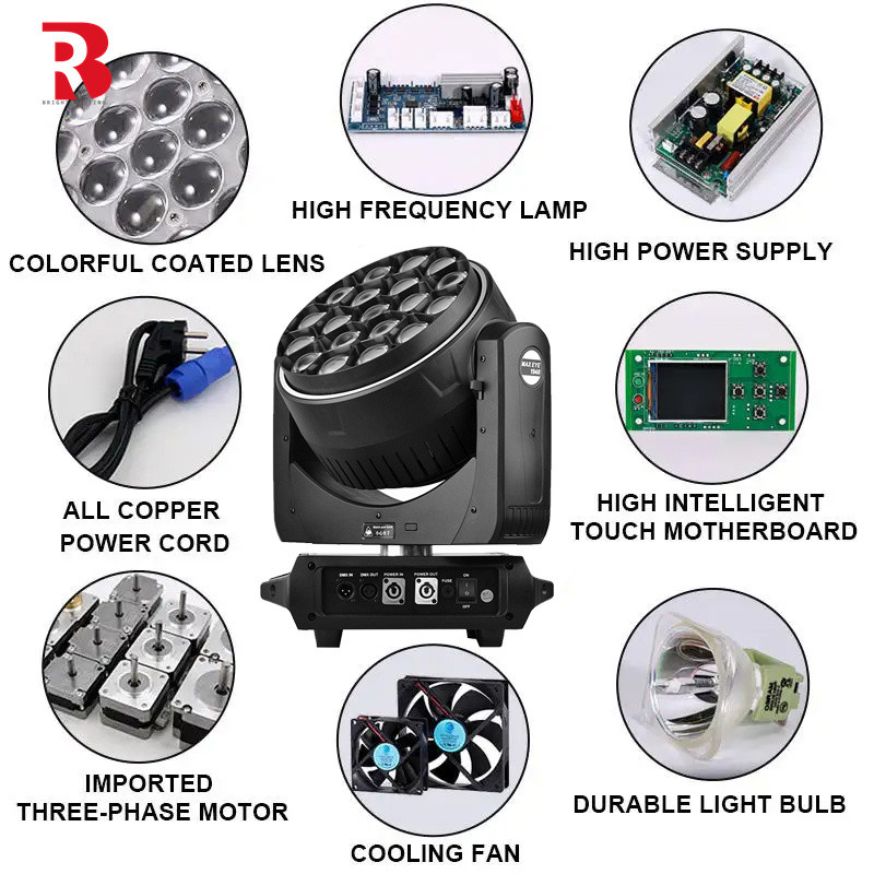 LED Arı gözü 19PCS 40W RGBW 4in1 Hareketli Baş Sahne Işık fabrikası