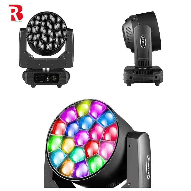 19pcs*15w RGBW Zoom Eye LED DJ Düğün Dekorasyonu için Hareketli Baş Sahne Işığı