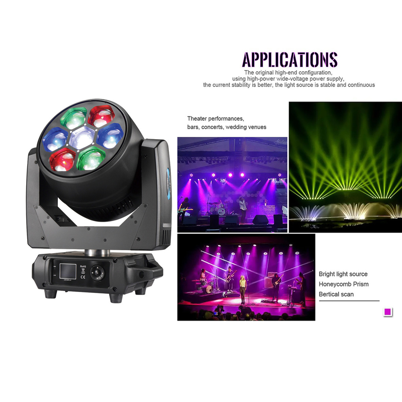 ZOOM Rotasyon LED Hareketli Baş Beeye Beam 7pcs 40W 4in1 DJ Light For Stage Show