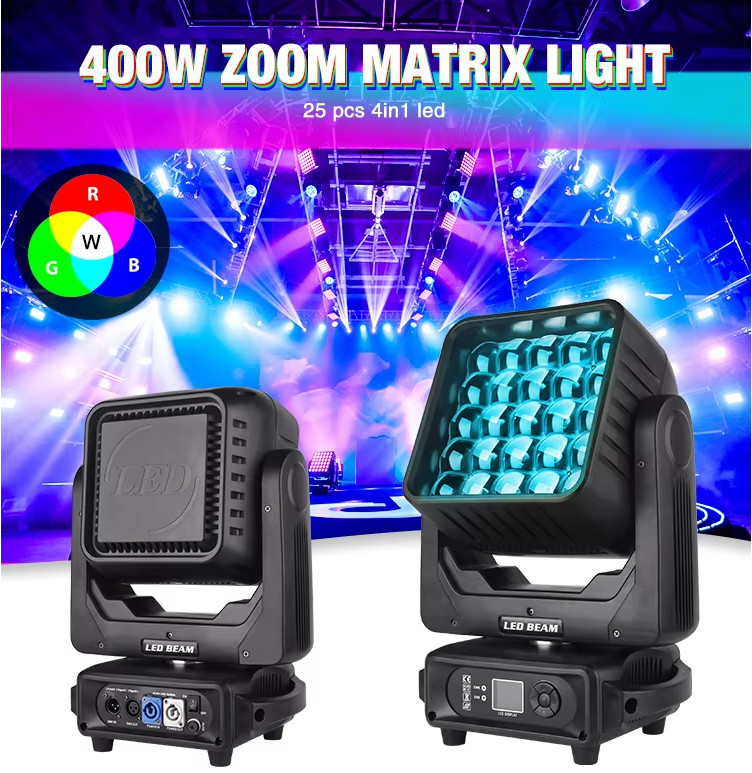 Sonsuz dönüşlü matris ışın piksel hareketli baş ışığı dj 5x5 dmx led matris ışığı