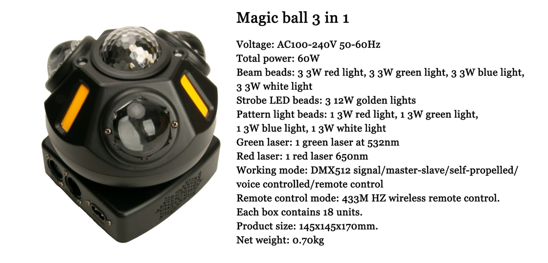 Sihirli topu 3 in 1 ışınlı Strobe desen ışığı China Manufacturers For Event