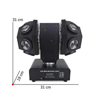 Çift ışınlı hareketli baş ışık ikiz kol 12pcs kırmızı + yeşil lazer ile